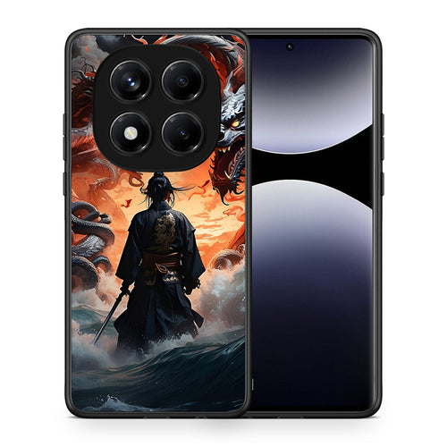 Θήκη Xiaomi Redmi Note 14 Pro 4G Dragons Fight από τη Smartfits με σχέδιο στο πίσω μέρος και μαύρο περίβλημα | Xiaomi Redmi Note 14 Pro 4G Dragons Fight case with colorful back and black bezels
