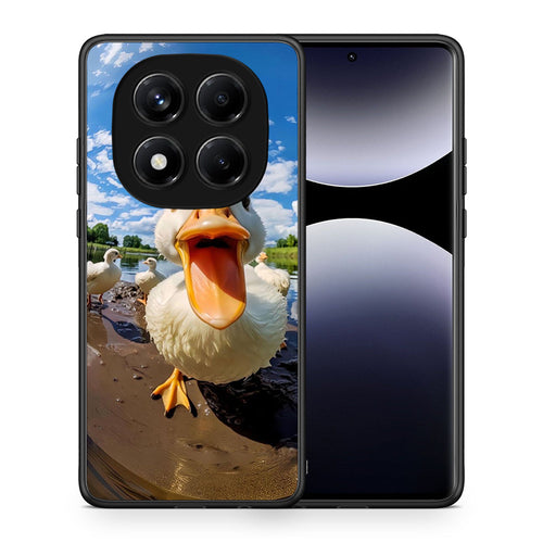 Θήκη Xiaomi Redmi Note 14 Pro 4G Duck Face από τη Smartfits με σχέδιο στο πίσω μέρος και μαύρο περίβλημα | Xiaomi Redmi Note 14 Pro 4G Duck Face case with colorful back and black bezels