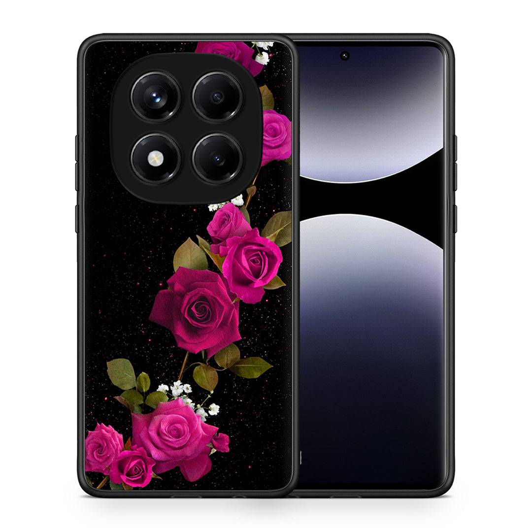 Θήκη Xiaomi Redmi Note 14 Pro 4G Red Roses Flower από τη Smartfits με σχέδιο στο πίσω μέρος και μαύρο περίβλημα | Xiaomi Redmi Note 14 Pro 4G Red Roses Flower case with colorful back and black bezels