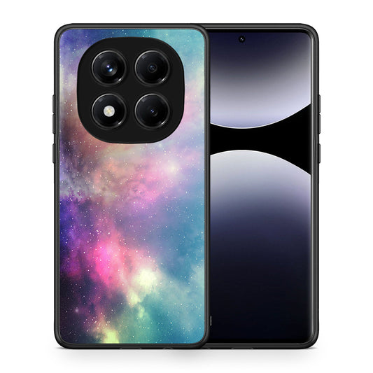 Θήκη Xiaomi Redmi Note 14 Pro 4G Rainbow Galaxy από τη Smartfits με σχέδιο στο πίσω μέρος και μαύρο περίβλημα | Xiaomi Redmi Note 14 Pro 4G Rainbow Galaxy case with colorful back and black bezels