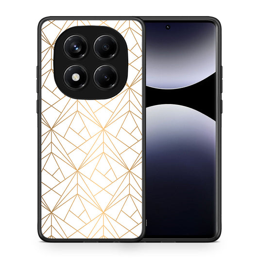 Θήκη Xiaomi Redmi Note 14 Pro 4G Luxury White Geometric από τη Smartfits με σχέδιο στο πίσω μέρος και μαύρο περίβλημα | Xiaomi Redmi Note 14 Pro 4G Luxury White Geometric case with colorful back and black bezels