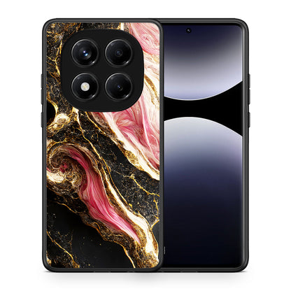 Θήκη Xiaomi Redmi Note 14 Pro 4G Glamorous Pink Marble από τη Smartfits με σχέδιο στο πίσω μέρος και μαύρο περίβλημα | Xiaomi Redmi Note 14 Pro 4G Glamorous Pink Marble case with colorful back and black bezels
