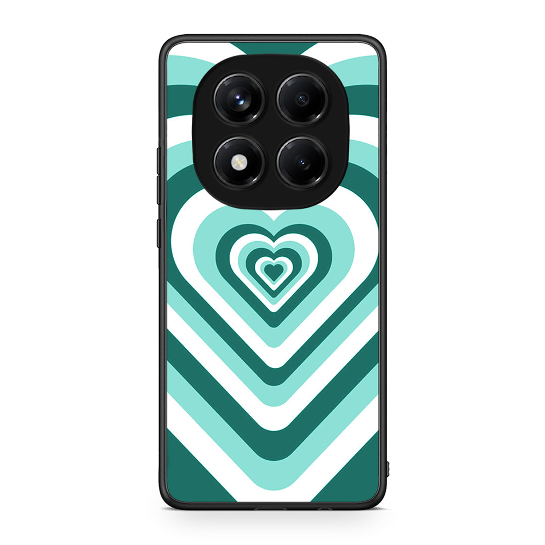 Xiaomi Redmi Note 14 Pro 4G Green Hearts θήκη από τη Smartfits με σχέδιο στο πίσω μέρος και μαύρο περίβλημα | Smartphone case with colorful back and black bezels by Smartfits