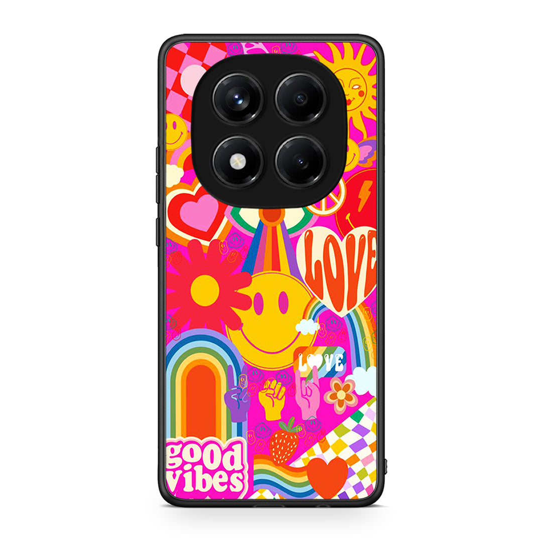 Xiaomi Redmi Note 14 Pro 4G Hippie Love θήκη από τη Smartfits με σχέδιο στο πίσω μέρος και μαύρο περίβλημα | Smartphone case with colorful back and black bezels by Smartfits