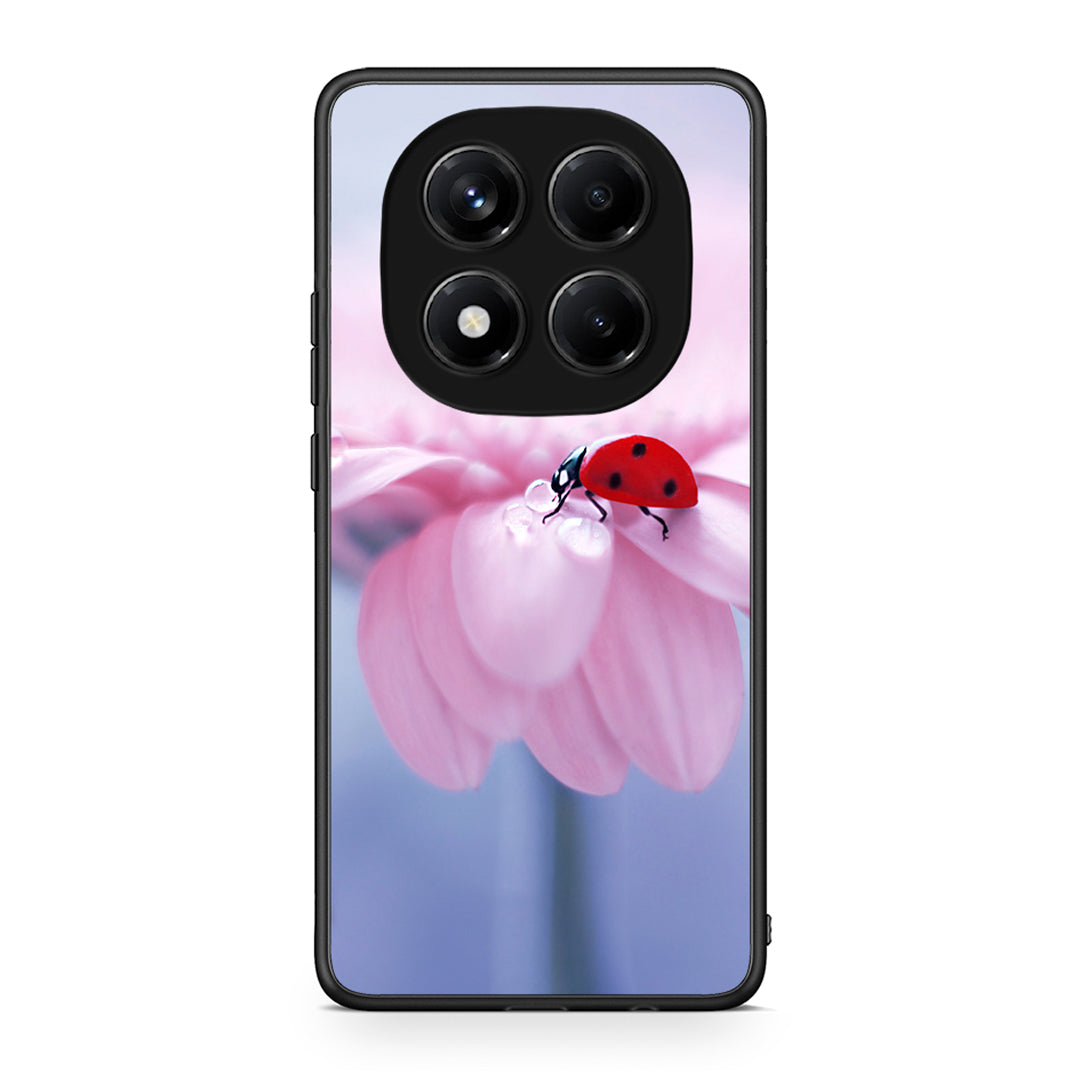 Xiaomi Redmi Note 14 Pro 4G Ladybug Flower θήκη από τη Smartfits με σχέδιο στο πίσω μέρος και μαύρο περίβλημα | Smartphone case with colorful back and black bezels by Smartfits