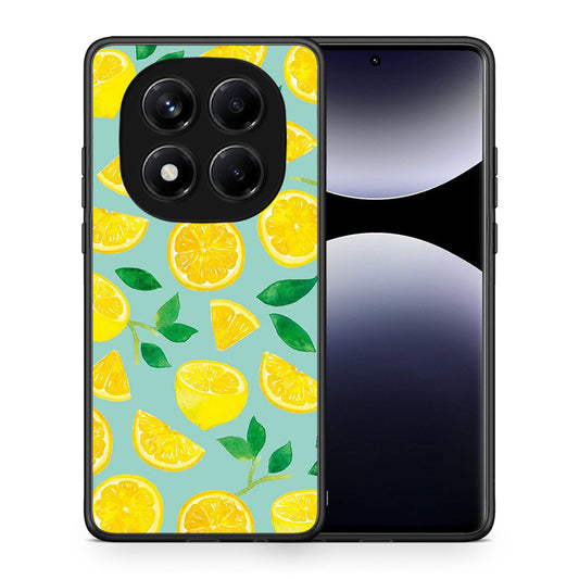 Θήκη Xiaomi Redmi Note 14 Pro 4G Lemons από τη Smartfits με σχέδιο στο πίσω μέρος και μαύρο περίβλημα | Xiaomi Redmi Note 14 Pro 4G Lemons case with colorful back and black bezels