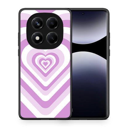 Θήκη Xiaomi Redmi Note 14 Pro 4G Lilac Hearts από τη Smartfits με σχέδιο στο πίσω μέρος και μαύρο περίβλημα | Xiaomi Redmi Note 14 Pro 4G Lilac Hearts case with colorful back and black bezels
