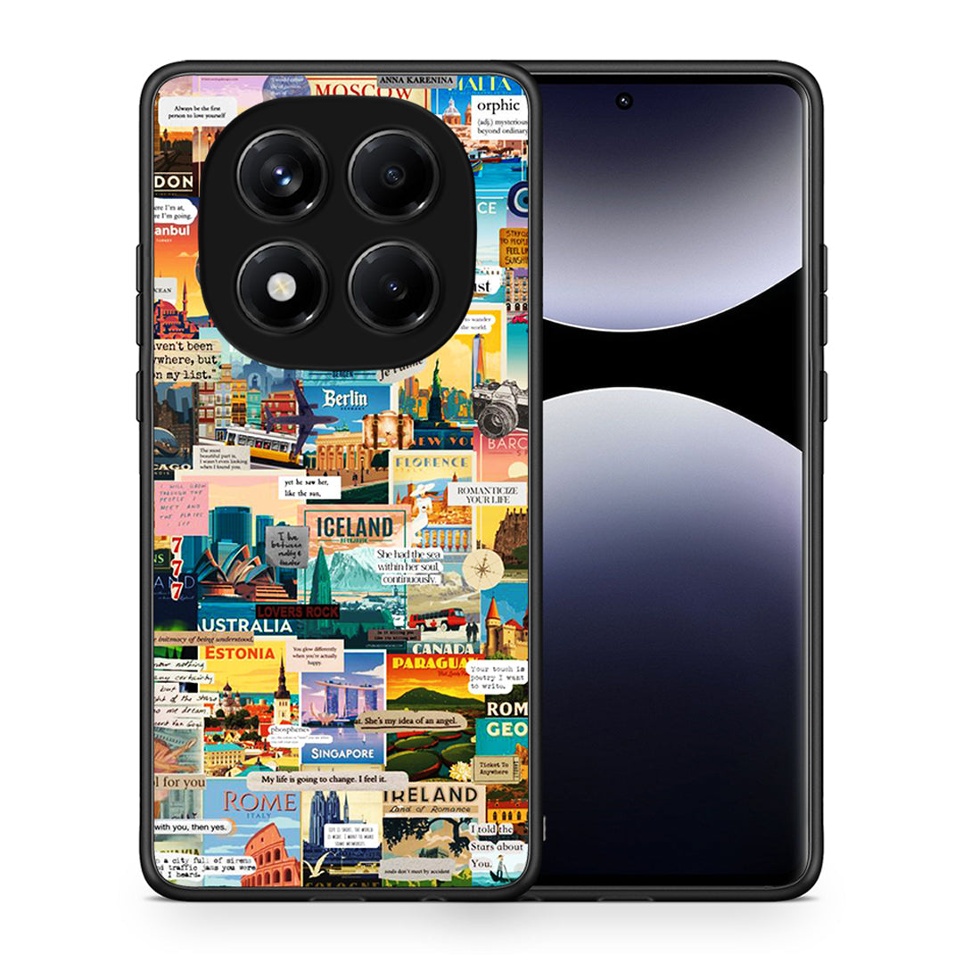 Θήκη Xiaomi Redmi Note 14 Pro 4G Live To Travel από τη Smartfits με σχέδιο στο πίσω μέρος και μαύρο περίβλημα | Xiaomi Redmi Note 14 Pro 4G Live To Travel case with colorful back and black bezels