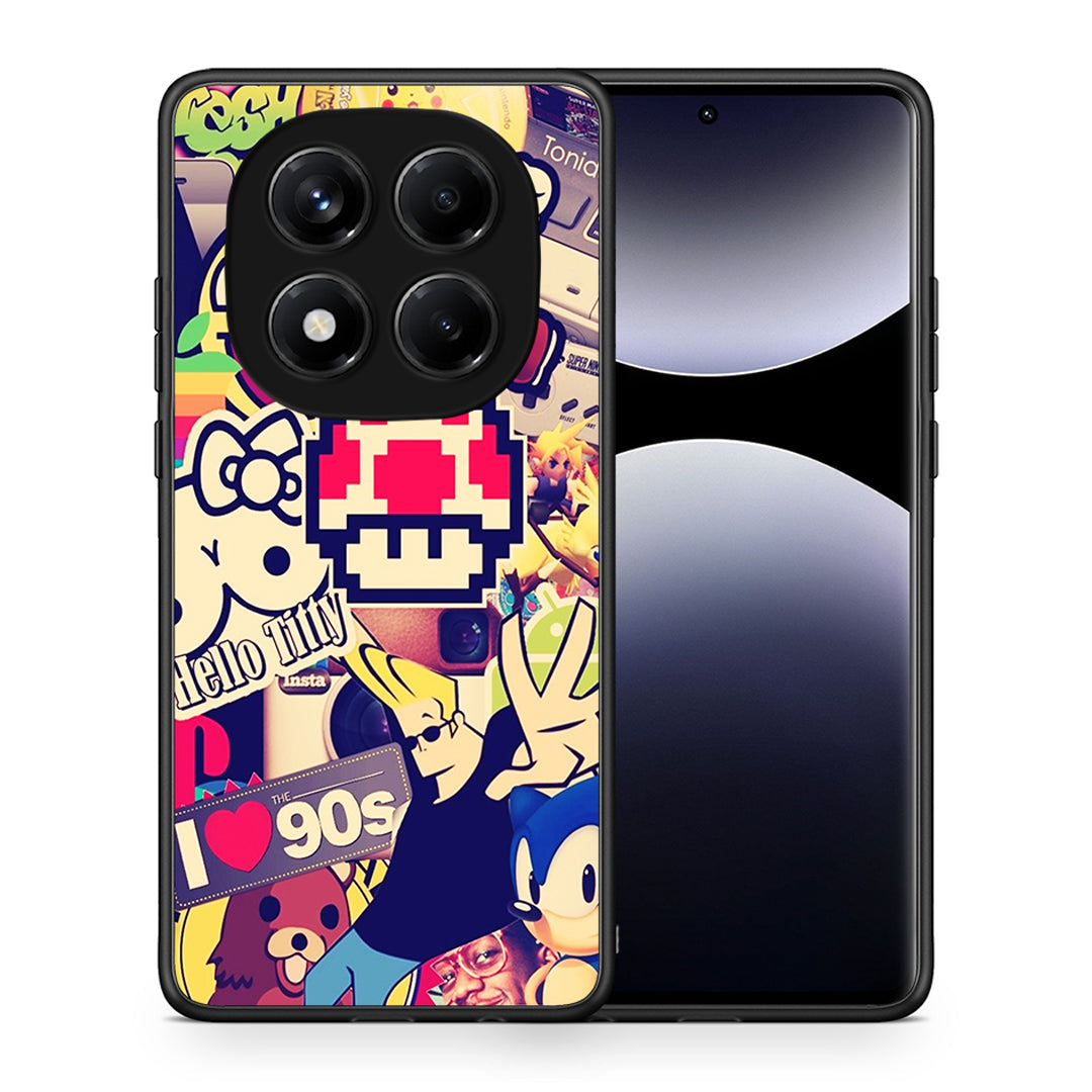 Θήκη Xiaomi Redmi Note 14 Pro 4G Love The 90s από τη Smartfits με σχέδιο στο πίσω μέρος και μαύρο περίβλημα | Xiaomi Redmi Note 14 Pro 4G Love The 90s case with colorful back and black bezels