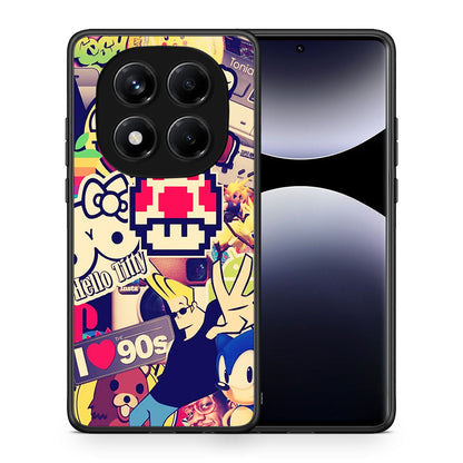 Θήκη Xiaomi Redmi Note 14 Pro 4G Love The 90s από τη Smartfits με σχέδιο στο πίσω μέρος και μαύρο περίβλημα | Xiaomi Redmi Note 14 Pro 4G Love The 90s case with colorful back and black bezels