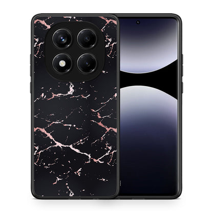 Θήκη Xiaomi Redmi Note 14 Pro 4G Black Rosegold Marble από τη Smartfits με σχέδιο στο πίσω μέρος και μαύρο περίβλημα | Xiaomi Redmi Note 14 Pro 4G Black Rosegold Marble case with colorful back and black bezels