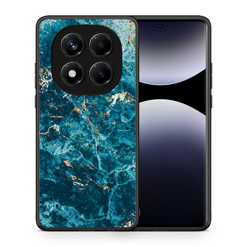 Θήκη Xiaomi Redmi Note 14 Pro 4G Marble Blue από τη Smartfits με σχέδιο στο πίσω μέρος και μαύρο περίβλημα | Xiaomi Redmi Note 14 Pro 4G Marble Blue case with colorful back and black bezels