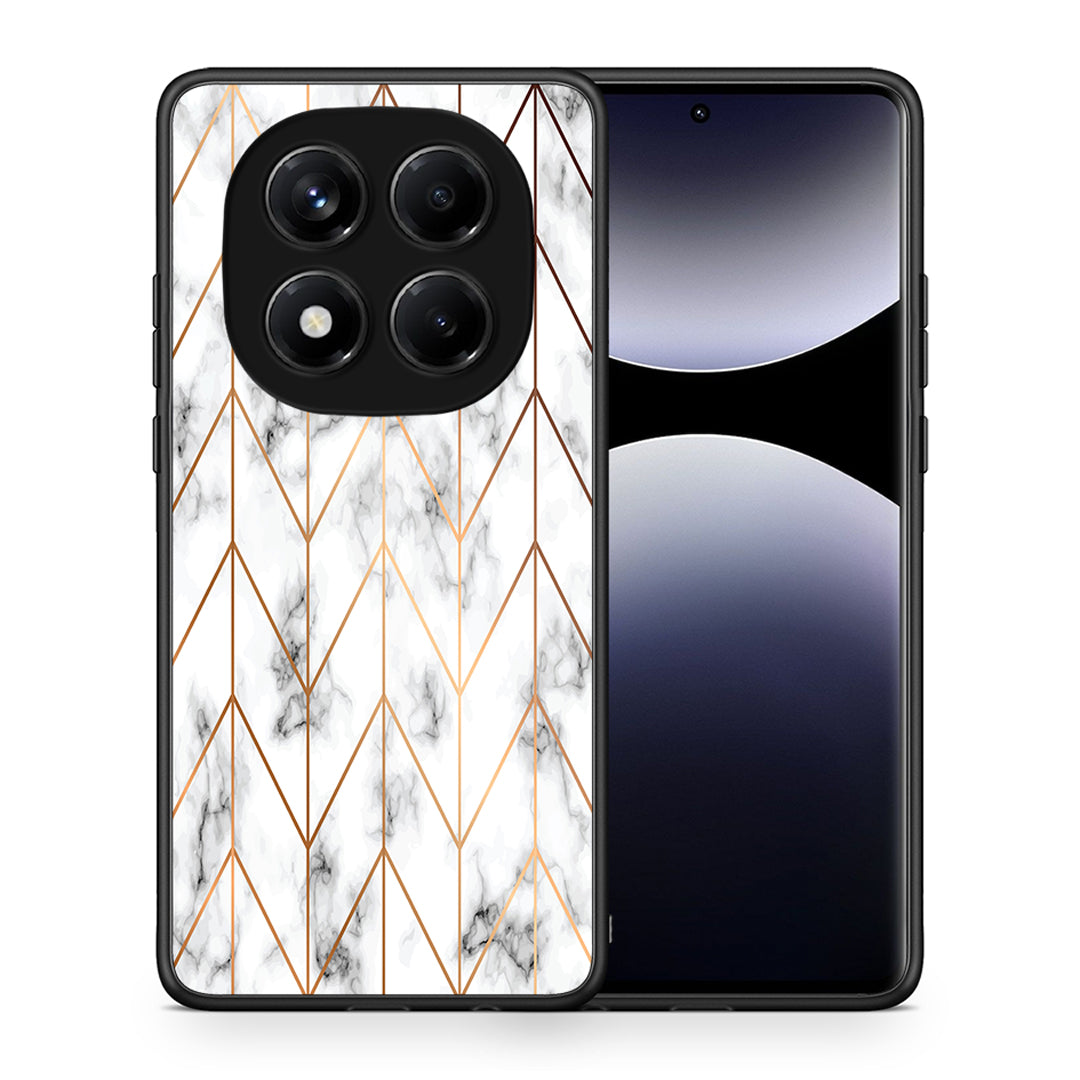 Θήκη Xiaomi Redmi Note 14 Pro 4G Gold Geometric Marble από τη Smartfits με σχέδιο στο πίσω μέρος και μαύρο περίβλημα | Xiaomi Redmi Note 14 Pro 4G Gold Geometric Marble case with colorful back and black bezels
