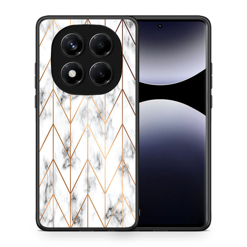 Θήκη Xiaomi Redmi Note 14 Pro 4G Gold Geometric Marble από τη Smartfits με σχέδιο στο πίσω μέρος και μαύρο περίβλημα | Xiaomi Redmi Note 14 Pro 4G Gold Geometric Marble case with colorful back and black bezels