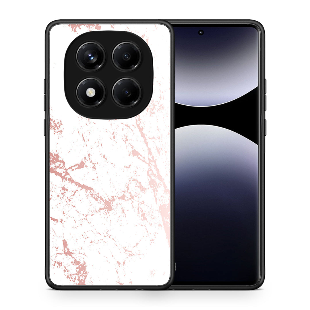 Θήκη Xiaomi Redmi Note 14 Pro 4G Pink Splash Marble από τη Smartfits με σχέδιο στο πίσω μέρος και μαύρο περίβλημα | Xiaomi Redmi Note 14 Pro 4G Pink Splash Marble case with colorful back and black bezels