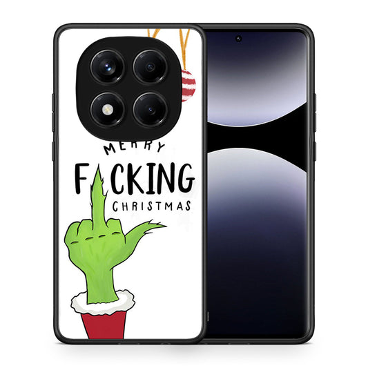 Θήκη Xiaomi Redmi Note 14 Pro 4G Merry F Xmas από τη Smartfits με σχέδιο στο πίσω μέρος και μαύρο περίβλημα | Xiaomi Redmi Note 14 Pro 4G Merry F Xmas case with colorful back and black bezels