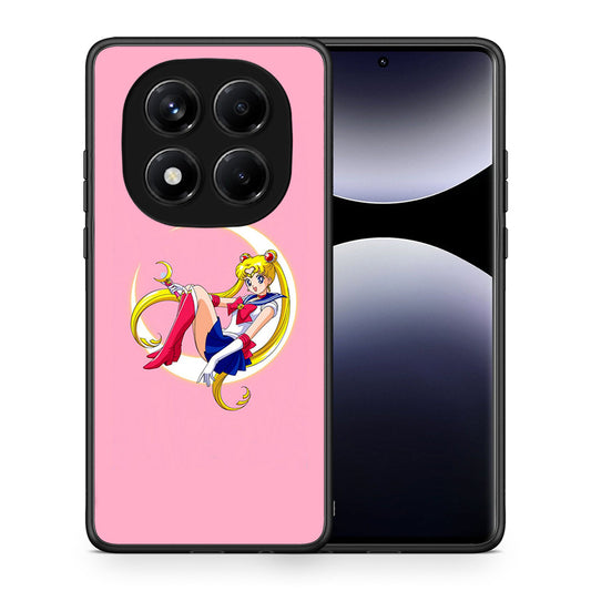 Θήκη Xiaomi Redmi Note 14 Pro 4G Moon Girl από τη Smartfits με σχέδιο στο πίσω μέρος και μαύρο περίβλημα | Xiaomi Redmi Note 14 Pro 4G Moon Girl case with colorful back and black bezels