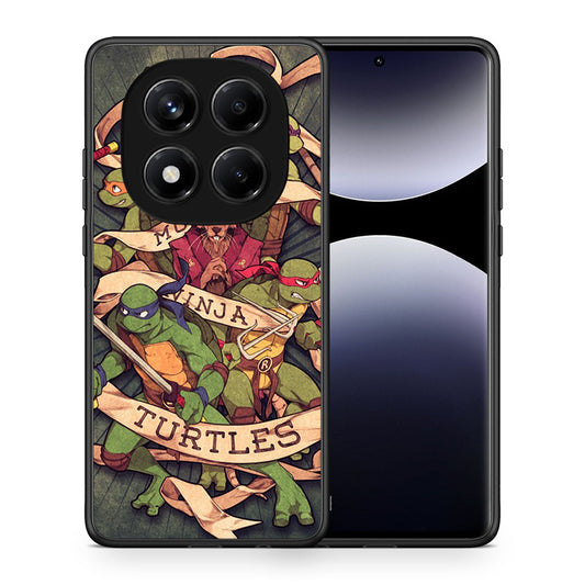 Θήκη Xiaomi Redmi Note 14 Pro 4G Ninja Turtles από τη Smartfits με σχέδιο στο πίσω μέρος και μαύρο περίβλημα | Xiaomi Redmi Note 14 Pro 4G Ninja Turtles case with colorful back and black bezels