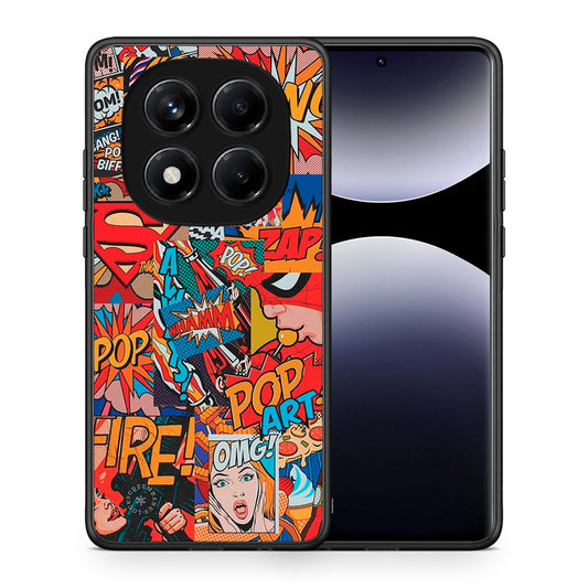 Θήκη Xiaomi Redmi Note 14 Pro 4G PopArt OMG από τη Smartfits με σχέδιο στο πίσω μέρος και μαύρο περίβλημα | Xiaomi Redmi Note 14 Pro 4G PopArt OMG case with colorful back and black bezels