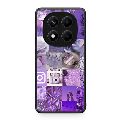 Xiaomi Redmi Note 14 Pro 4G Purple Aesthetic Collage θήκη από τη Smartfits με σχέδιο στο πίσω μέρος και μαύρο περίβλημα | Smartphone case with colorful back and black bezels by Smartfits