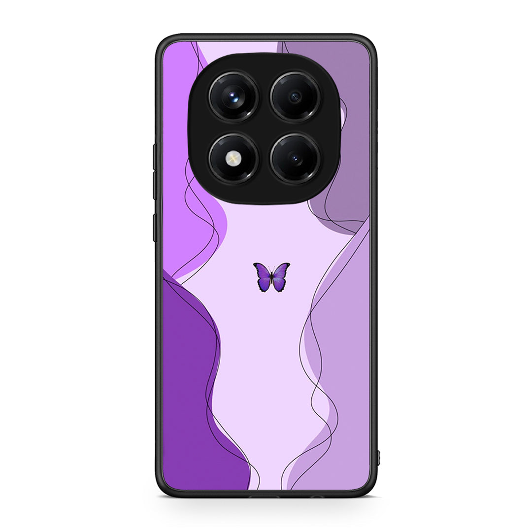 Xiaomi Redmi Note 14 Pro 4G Purple Mariposa Θήκη Αγίου Βαλεντίνου από τη Smartfits με σχέδιο στο πίσω μέρος και μαύρο περίβλημα | Smartphone case with colorful back and black bezels by Smartfits