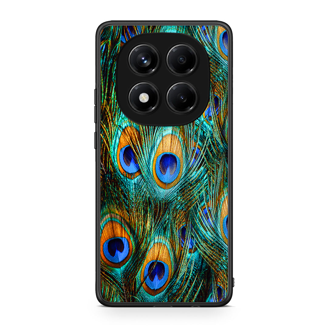 Xiaomi Redmi Note 14 Pro 4G Real Peacock Feathers θήκη από τη Smartfits με σχέδιο στο πίσω μέρος και μαύρο περίβλημα | Smartphone case with colorful back and black bezels by Smartfits