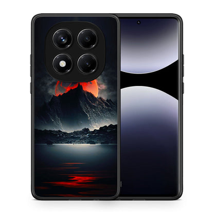 Θήκη Xiaomi Redmi Note 14 Pro 4G Red Full Moon από τη Smartfits με σχέδιο στο πίσω μέρος και μαύρο περίβλημα | Xiaomi Redmi Note 14 Pro 4G Red Full Moon case with colorful back and black bezels