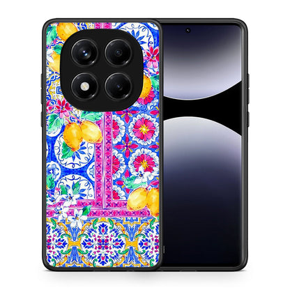 Θήκη Xiaomi Redmi Note 14 Pro 4G Retro Spring από τη Smartfits με σχέδιο στο πίσω μέρος και μαύρο περίβλημα | Xiaomi Redmi Note 14 Pro 4G Retro Spring case with colorful back and black bezels