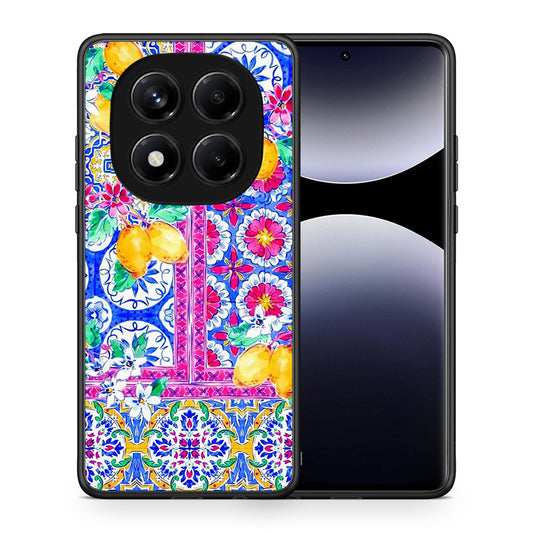 Θήκη Xiaomi Redmi Note 14 Pro 4G Retro Spring από τη Smartfits με σχέδιο στο πίσω μέρος και μαύρο περίβλημα | Xiaomi Redmi Note 14 Pro 4G Retro Spring case with colorful back and black bezels