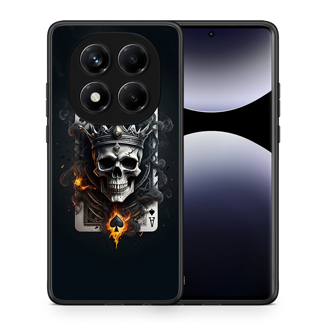 Θήκη Xiaomi Redmi Note 14 Pro 4G Skull King Ace από τη Smartfits με σχέδιο στο πίσω μέρος και μαύρο περίβλημα | Xiaomi Redmi Note 14 Pro 4G Skull King Ace case with colorful back and black bezels