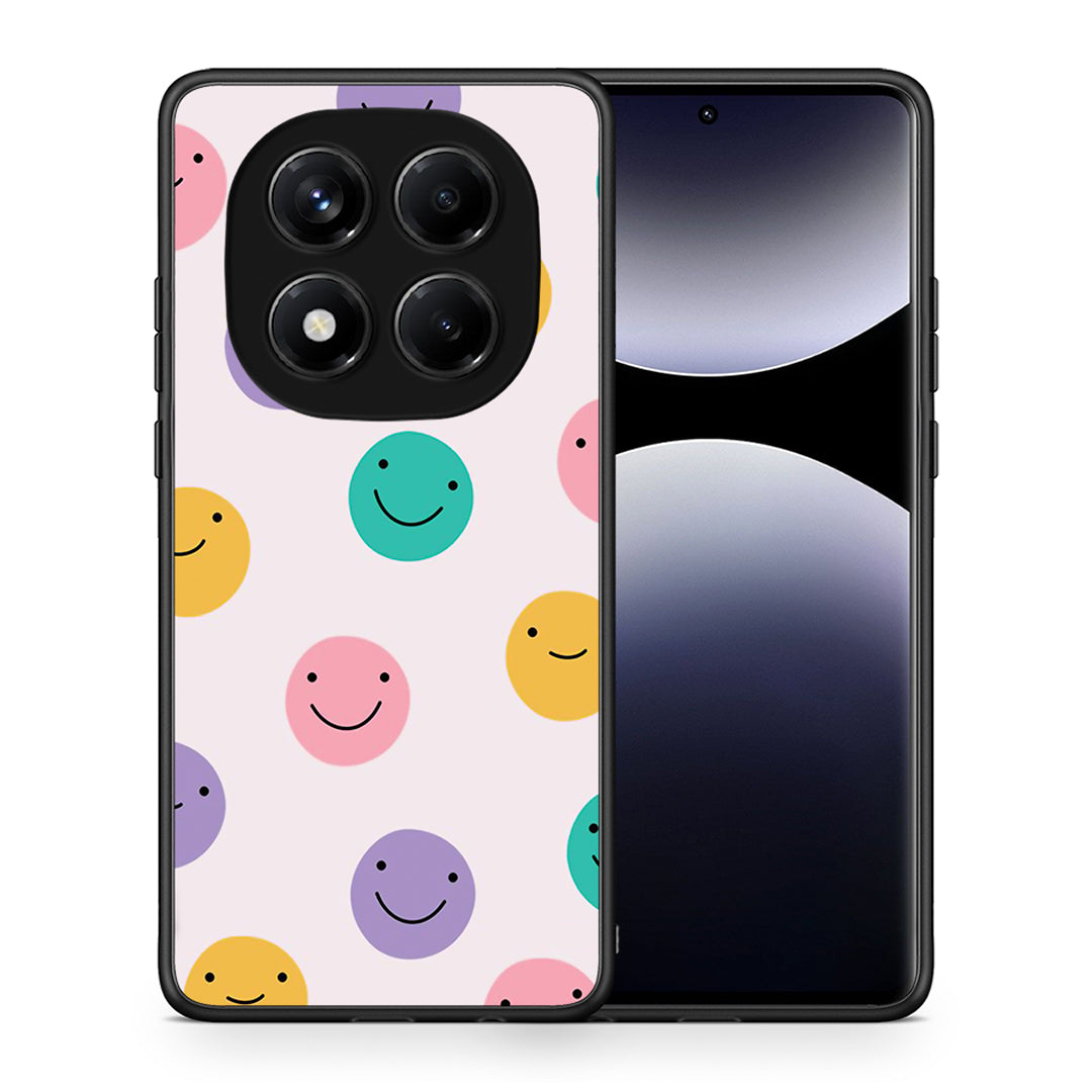 Θήκη Xiaomi Redmi Note 14 Pro 4G Smiley Faces από τη Smartfits με σχέδιο στο πίσω μέρος και μαύρο περίβλημα | Xiaomi Redmi Note 14 Pro 4G Smiley Faces case with colorful back and black bezels