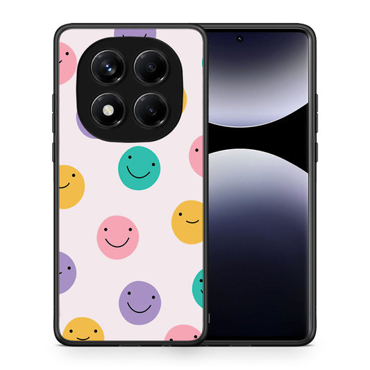 Θήκη Xiaomi Redmi Note 14 Pro 4G Smiley Faces από τη Smartfits με σχέδιο στο πίσω μέρος και μαύρο περίβλημα | Xiaomi Redmi Note 14 Pro 4G Smiley Faces case with colorful back and black bezels