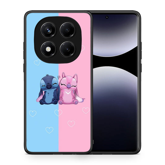 Θήκη Xiaomi Redmi Note 14 Pro 4G Stitch And Angel από τη Smartfits με σχέδιο στο πίσω μέρος και μαύρο περίβλημα | Xiaomi Redmi Note 14 Pro 4G Stitch And Angel case with colorful back and black bezels
