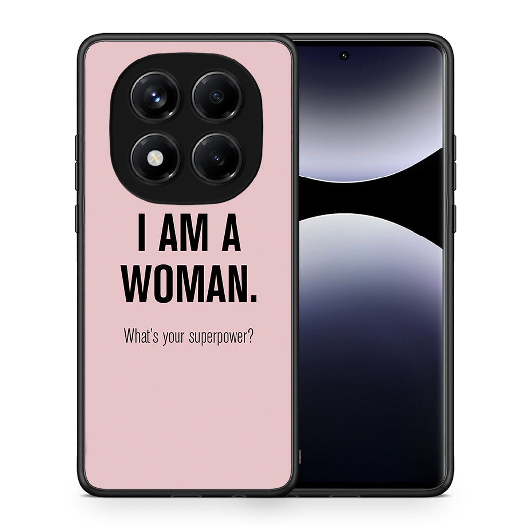 Θήκη Xiaomi Redmi Note 14 Pro 4G Superpower Woman από τη Smartfits με σχέδιο στο πίσω μέρος και μαύρο περίβλημα | Xiaomi Redmi Note 14 Pro 4G Superpower Woman case with colorful back and black bezels