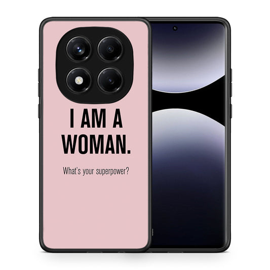 Θήκη Xiaomi Redmi Note 14 Pro 4G Superpower Woman από τη Smartfits με σχέδιο στο πίσω μέρος και μαύρο περίβλημα | Xiaomi Redmi Note 14 Pro 4G Superpower Woman case with colorful back and black bezels