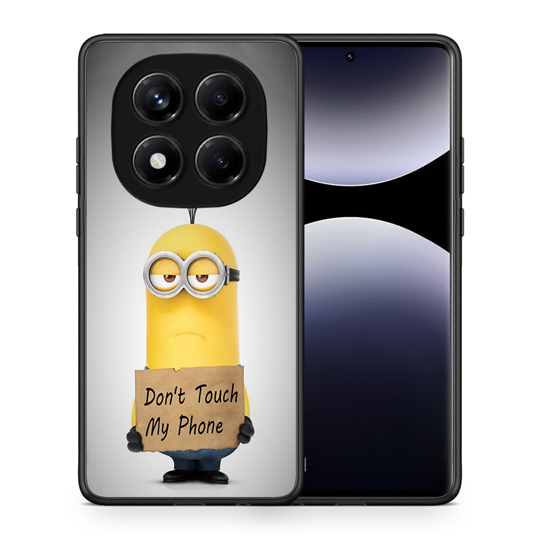 Θήκη Xiaomi Redmi Note 14 Pro 4G Minion Text από τη Smartfits με σχέδιο στο πίσω μέρος και μαύρο περίβλημα | Xiaomi Redmi Note 14 Pro 4G Minion Text case with colorful back and black bezels