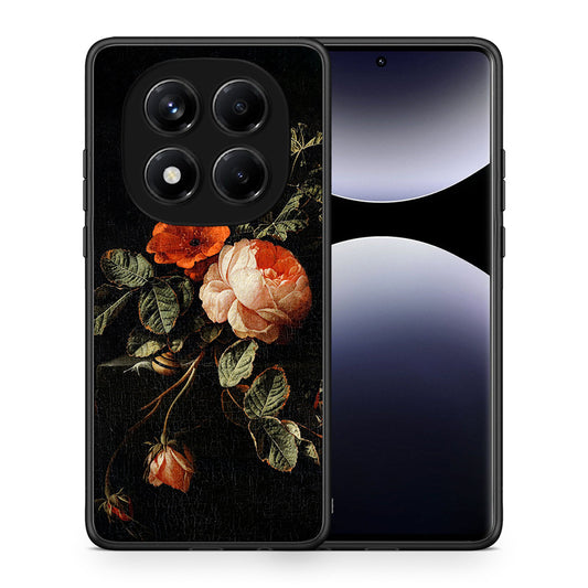 Θήκη Xiaomi Redmi Note 14 Pro 4G Vintage Roses από τη Smartfits με σχέδιο στο πίσω μέρος και μαύρο περίβλημα | Xiaomi Redmi Note 14 Pro 4G Vintage Roses case with colorful back and black bezels