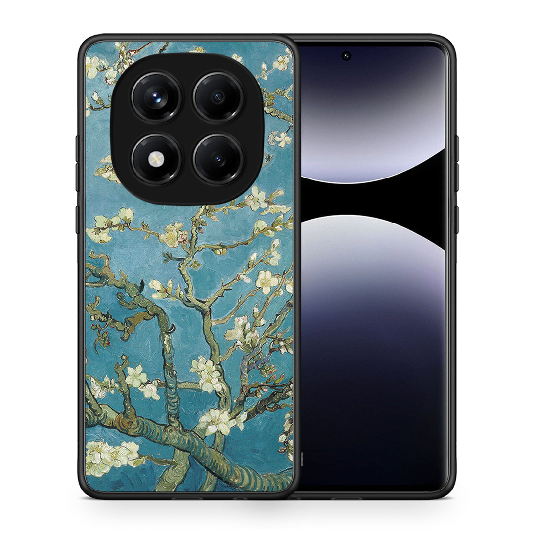 Θήκη Xiaomi Redmi Note 14 Pro 4G White Blossoms από τη Smartfits με σχέδιο στο πίσω μέρος και μαύρο περίβλημα | Xiaomi Redmi Note 14 Pro 4G White Blossoms case with colorful back and black bezels