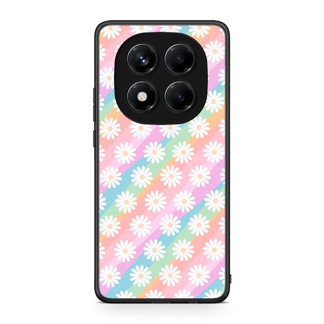 Xiaomi Redmi Note 14 Pro 4G White Daisies θήκη από τη Smartfits με σχέδιο στο πίσω μέρος και μαύρο περίβλημα | Smartphone case with colorful back and black bezels by Smartfits