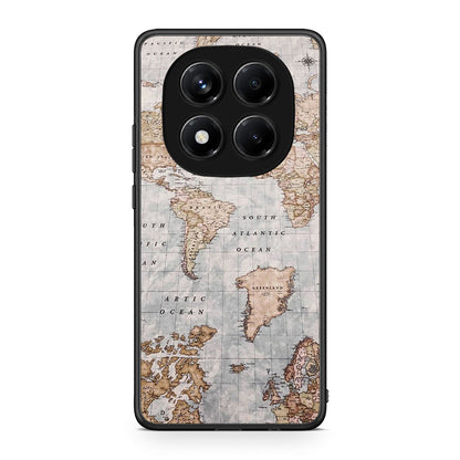 Xiaomi Redmi Note 14 Pro 4G World Map Θήκη από τη Smartfits με σχέδιο στο πίσω μέρος και μαύρο περίβλημα | Smartphone case with colorful back and black bezels by Smartfits
