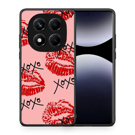 Θήκη Xiaomi Redmi Note 14 Pro 4G XOXO Lips από τη Smartfits με σχέδιο στο πίσω μέρος και μαύρο περίβλημα | Xiaomi Redmi Note 14 Pro 4G XOXO Lips case with colorful back and black bezels