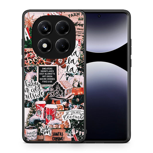 Θήκη Xiaomi Redmi Note 14 Pro 4G Xmas Habbits από τη Smartfits με σχέδιο στο πίσω μέρος και μαύρο περίβλημα | Xiaomi Redmi Note 14 Pro 4G Xmas Habbits case with colorful back and black bezels