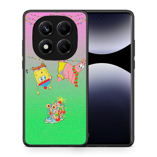 Θήκη Xiaomi Redmi Note 14 Pro 4G Xmas Lights από τη Smartfits με σχέδιο στο πίσω μέρος και μαύρο περίβλημα | Xiaomi Redmi Note 14 Pro 4G Xmas Lights case with colorful back and black bezels