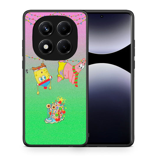 Θήκη Xiaomi Redmi Note 14 Pro 4G Xmas Lights από τη Smartfits με σχέδιο στο πίσω μέρος και μαύρο περίβλημα | Xiaomi Redmi Note 14 Pro 4G Xmas Lights case with colorful back and black bezels