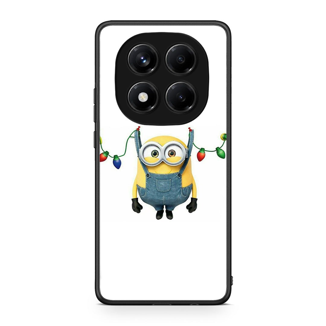 Xiaomi Redmi Note 14 Pro 4G Xmas Minion Lights θήκη από τη Smartfits με σχέδιο στο πίσω μέρος και μαύρο περίβλημα | Smartphone case with colorful back and black bezels by Smartfits