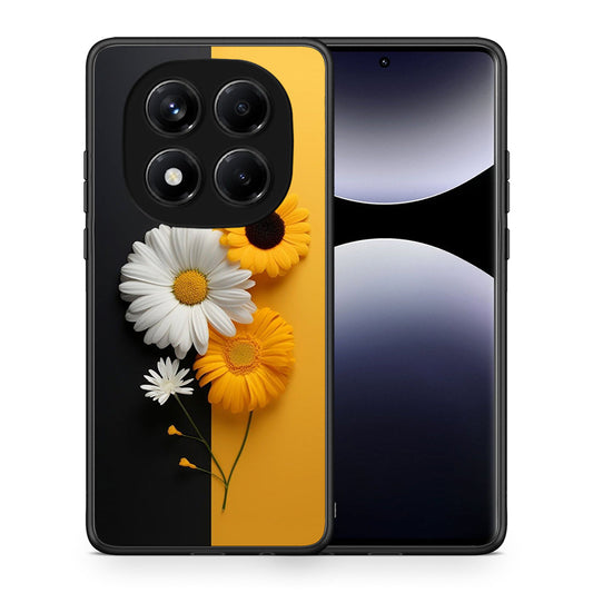 Θήκη Xiaomi Redmi Note 14 Pro 4G Yellow Daisies από τη Smartfits με σχέδιο στο πίσω μέρος και μαύρο περίβλημα | Xiaomi Redmi Note 14 Pro 4G Yellow Daisies case with colorful back and black bezels