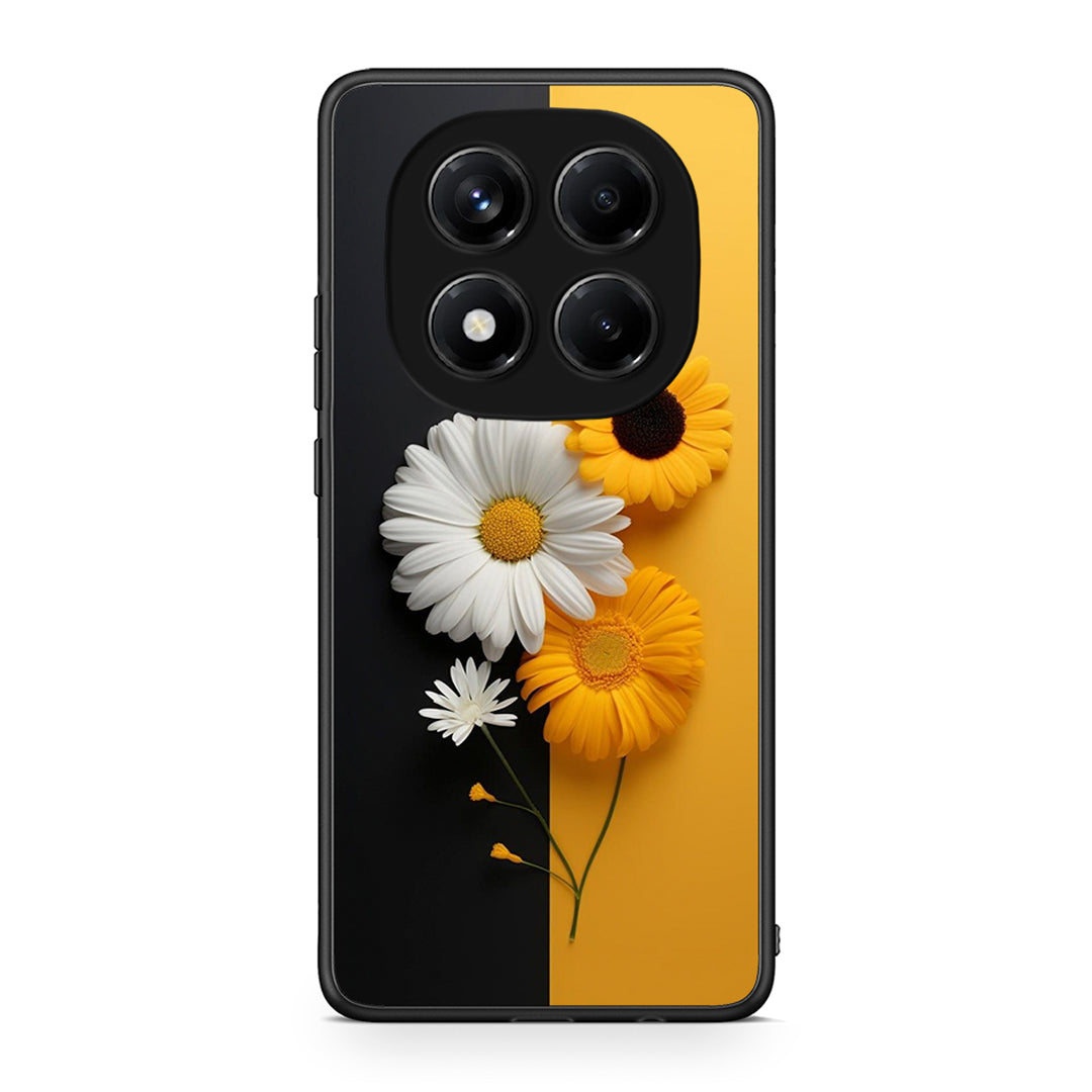 Xiaomi Redmi Note 14 Pro 4G Yellow Daisies θήκη από τη Smartfits με σχέδιο στο πίσω μέρος και μαύρο περίβλημα | Smartphone case with colorful back and black bezels by Smartfits