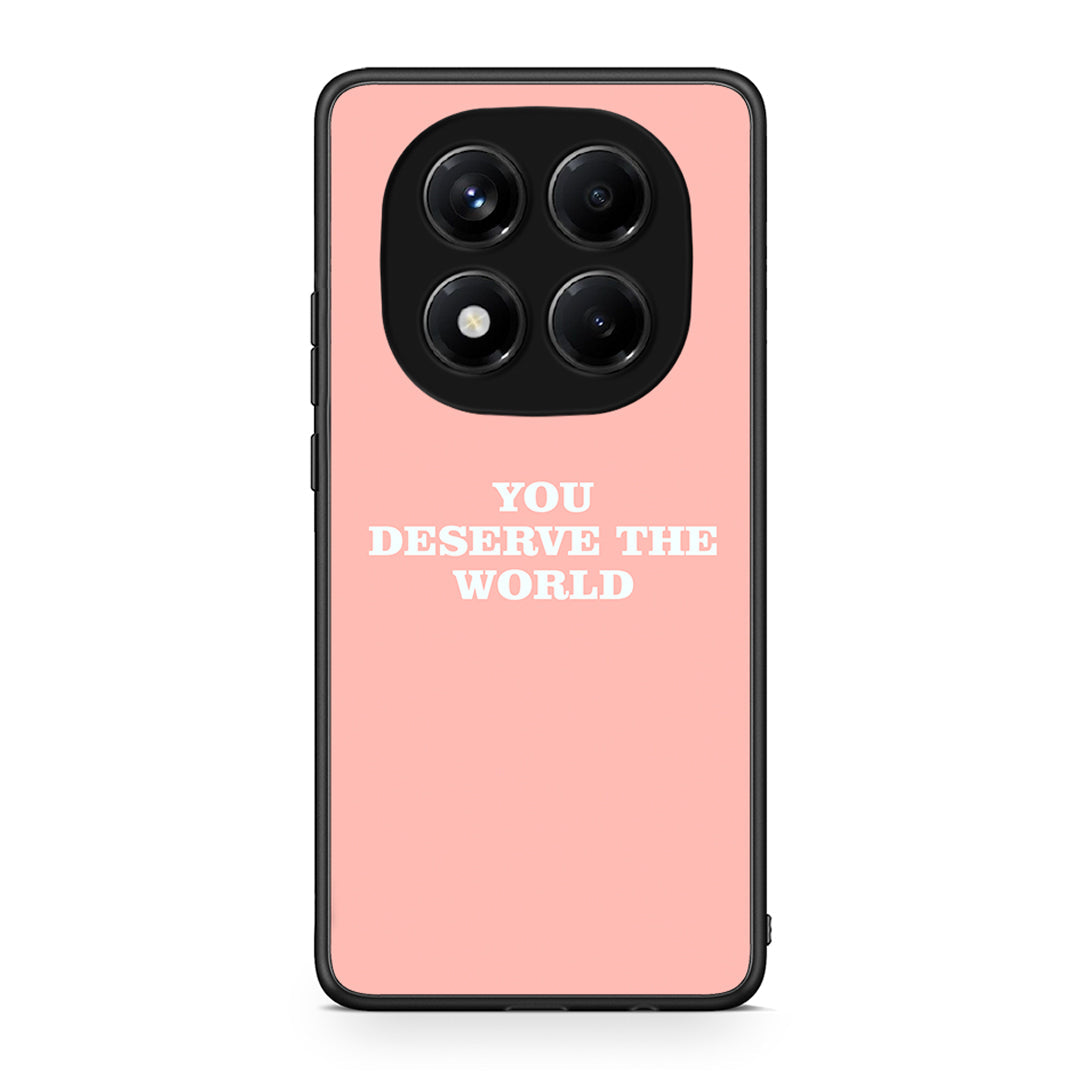 Xiaomi Redmi Note 14 Pro 4G You Deserve The World Θήκη Αγίου Βαλεντίνου από τη Smartfits με σχέδιο στο πίσω μέρος και μαύρο περίβλημα | Smartphone case with colorful back and black bezels by Smartfits