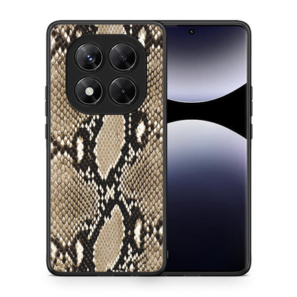 Θήκη Xiaomi Redmi Note 14 Pro 5G / Poco X7 Fashion Snake Animal από τη Smartfits με σχέδιο στο πίσω μέρος και μαύρο περίβλημα | Xiaomi Redmi Note 14 Pro 5G / Poco X7 Fashion Snake Animal case with colorful back and black bezels