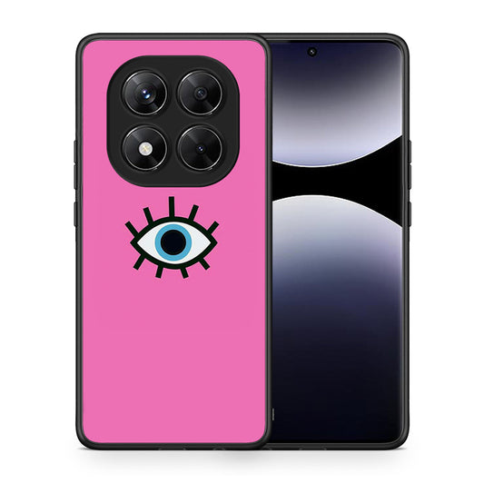 Θήκη Xiaomi Redmi Note 14 Pro 5G / Poco X7 Blue Eye Pink από τη Smartfits με σχέδιο στο πίσω μέρος και μαύρο περίβλημα | Xiaomi Redmi Note 14 Pro 5G / Poco X7 Blue Eye Pink case with colorful back and black bezels